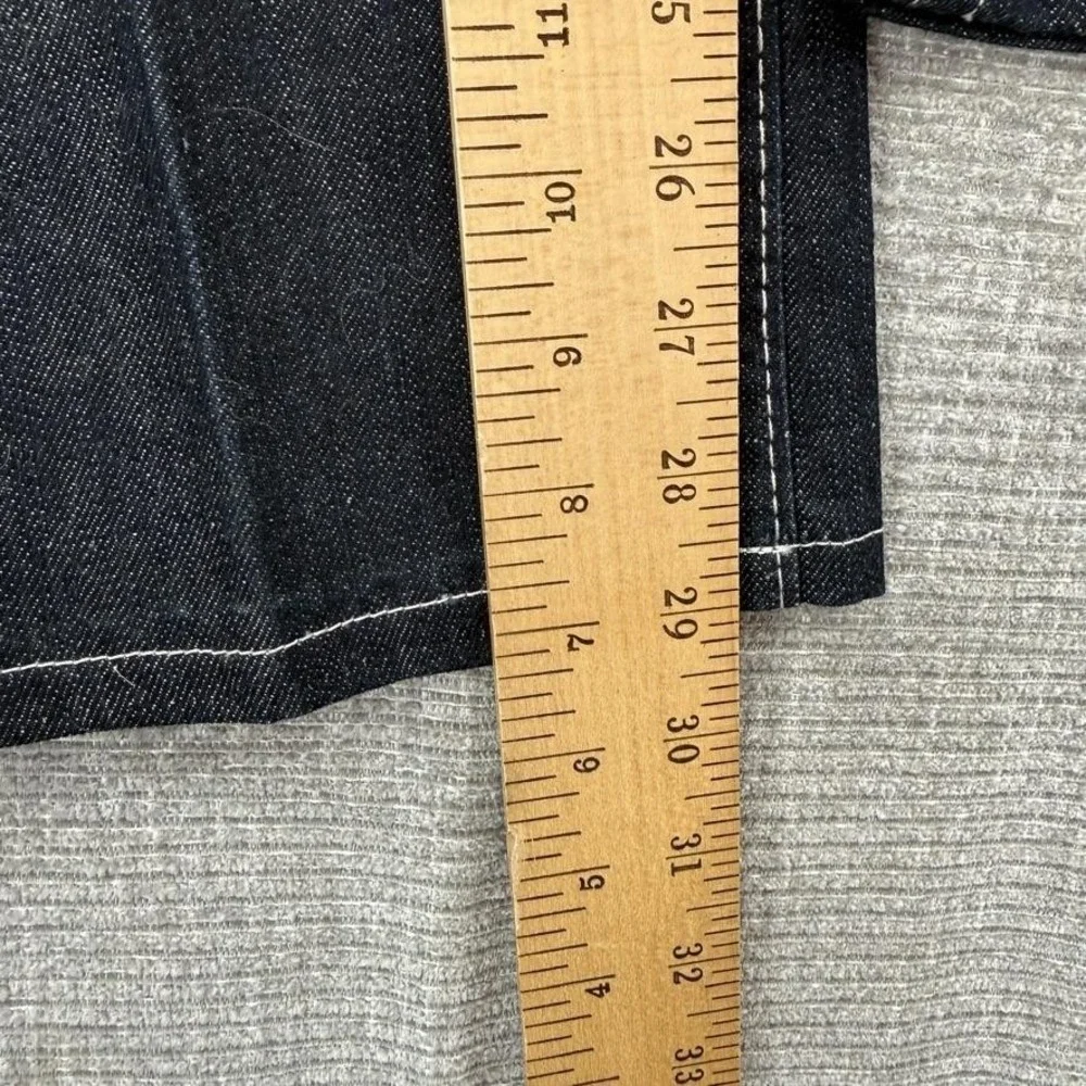 True Religion Straight Jeans Mens 32 Dark Wash Big T Stitching Denim Vintage Y2K